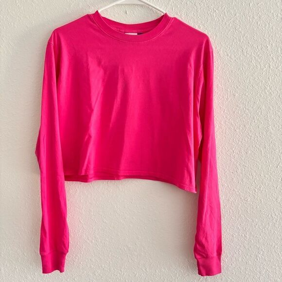 NWT Outdoor Voices Everyday Crop Long sleeve - Pink Size Medium - Picture 3 of 5